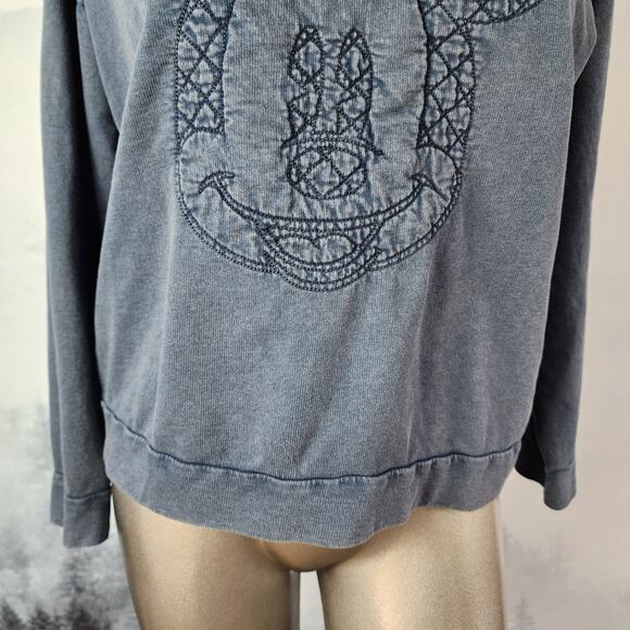 H&M Disney Mickey Mouse Quilted Blue Sweatshirt | Women's Small - Picture 4 of 12